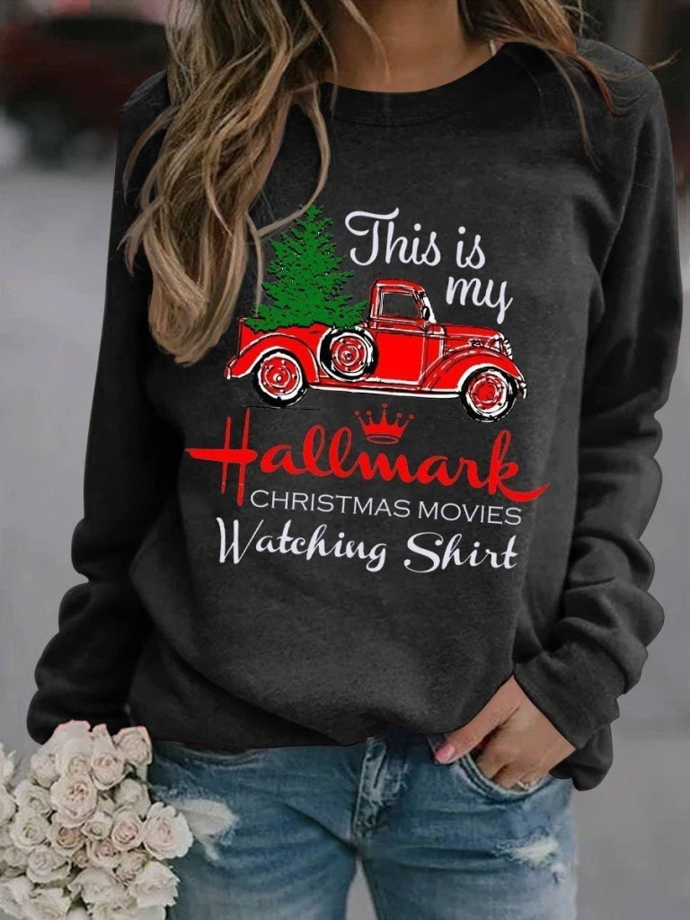Hallmark Christmas Movies Watching Sweatshirt Black / S Sweatshirt