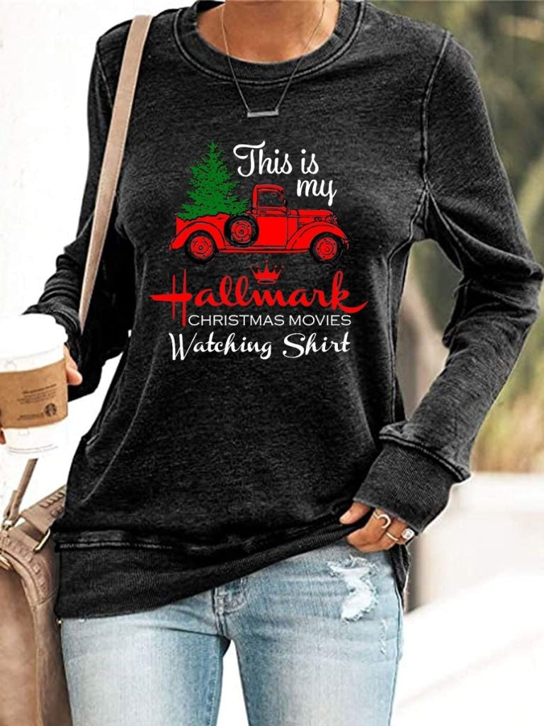Hallmark Christmas Movies Watching Sweatshirt Black / S Sweatshirt