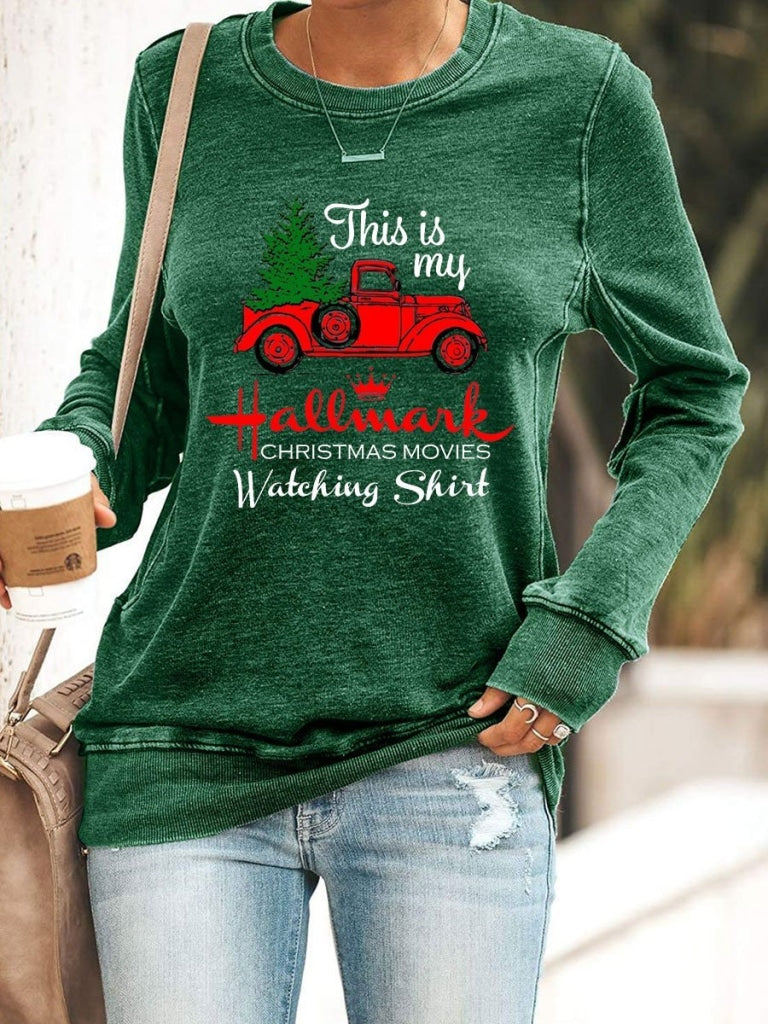 Hallmark Christmas Movies Watching Sweatshirt Green / S Sweatshirt