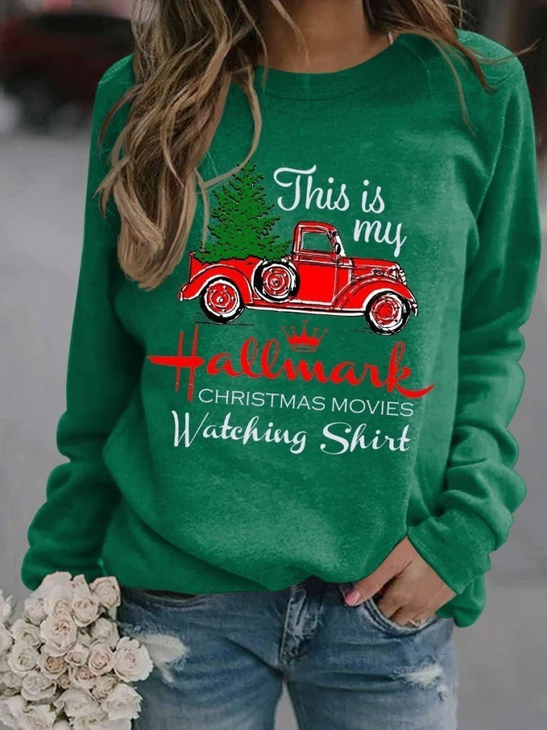 Hallmark Christmas Movies Watching Sweatshirt Green / S Sweatshirt