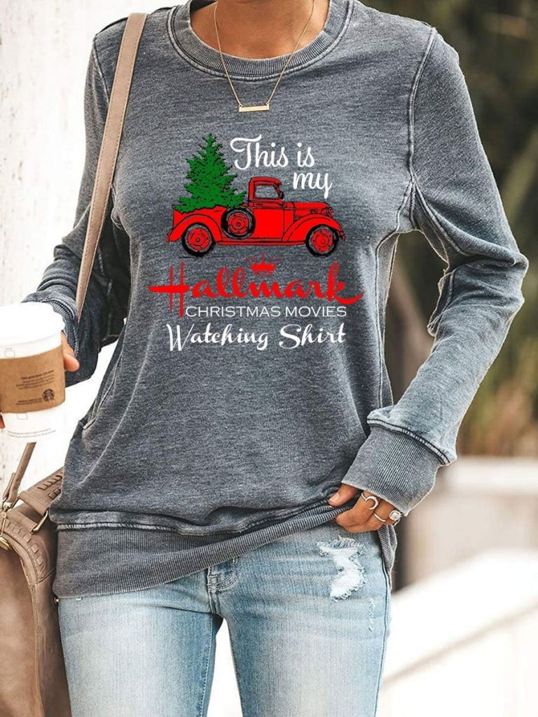 Hallmark Christmas Movies Watching Sweatshirt Grey / S Sweatshirt
