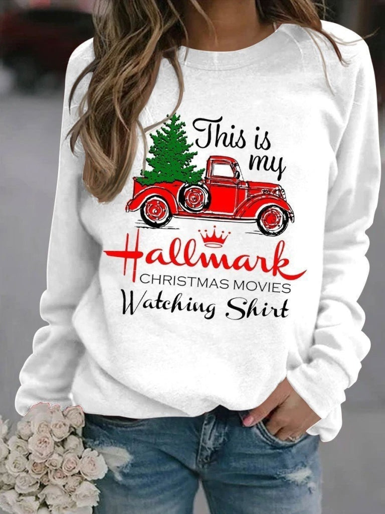 Hallmark Christmas Movies Watching Sweatshirt White / S Sweatshirt