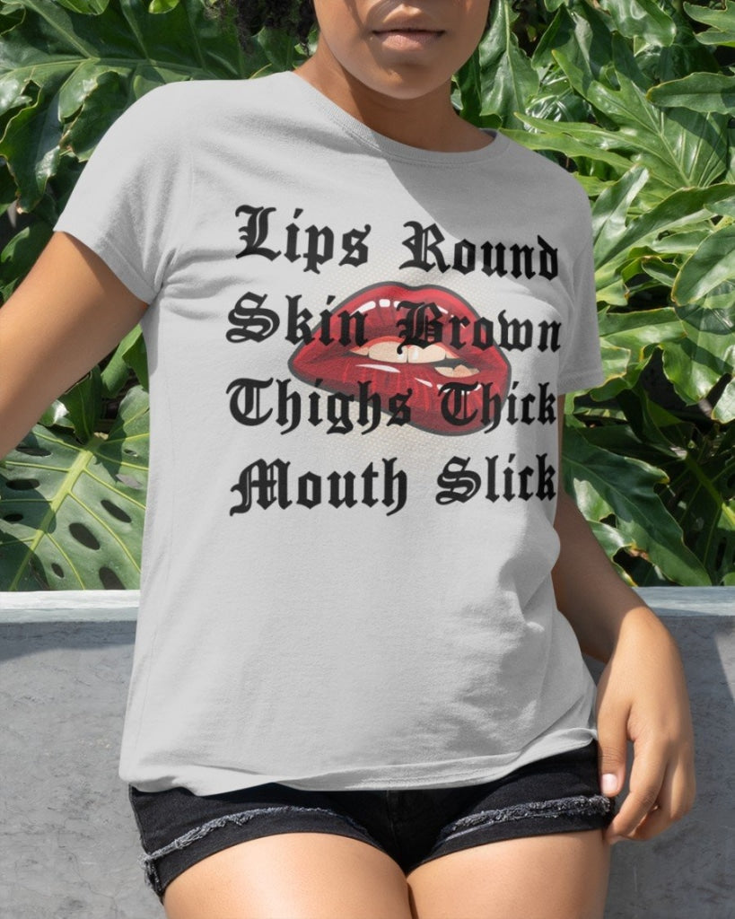Lips Round Skin Brown Thighs Thick Classic T-Shirt Lightgrey / Xs T