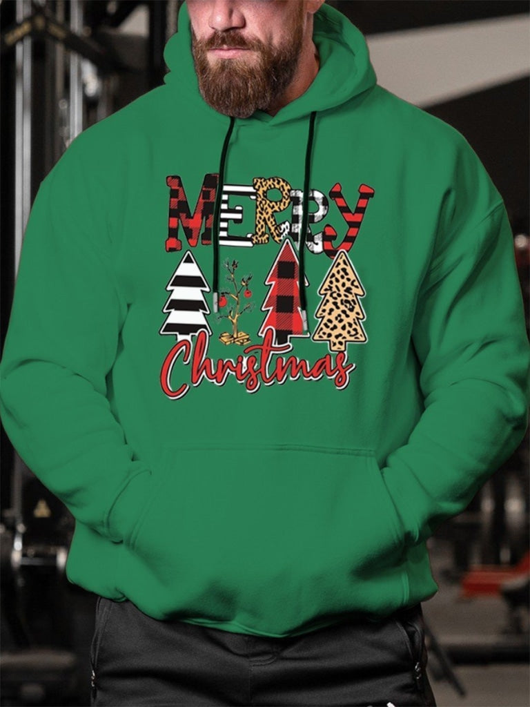 Mens Christmas Tree Merry Hoodies Sweatshirt Green / 3Xl & Hoodie