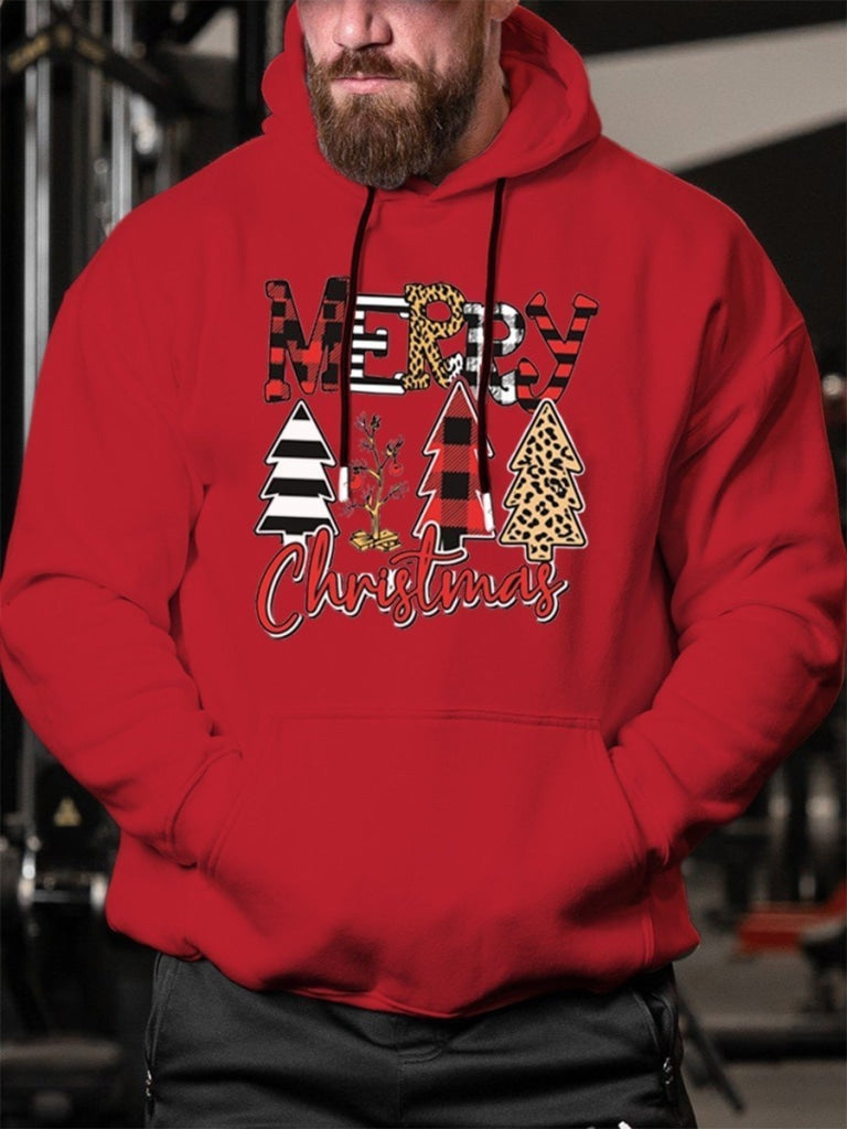 Mens Christmas Tree Merry Hoodies Sweatshirt Red / 2Xl & Hoodie