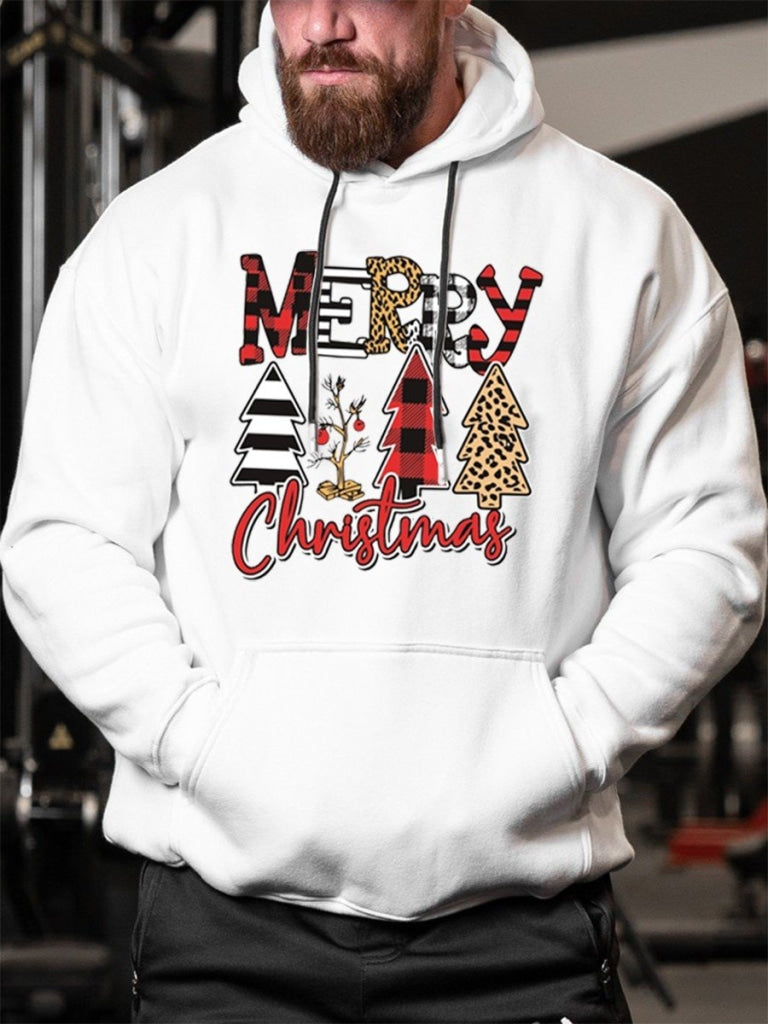 Mens Christmas Tree Merry Hoodies Sweatshirt White / Xl & Hoodie