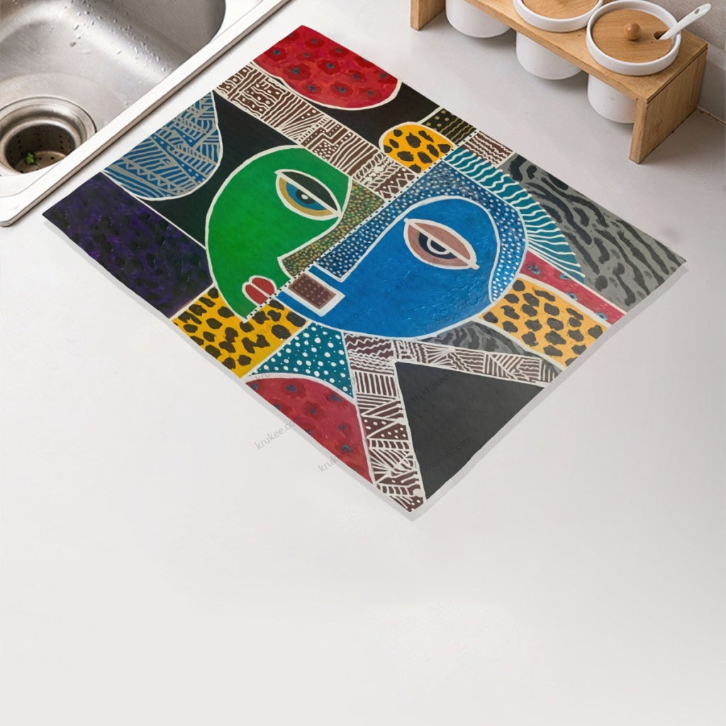 Passa - Contemporary African Artwork Apron Microfiber Drying Mat