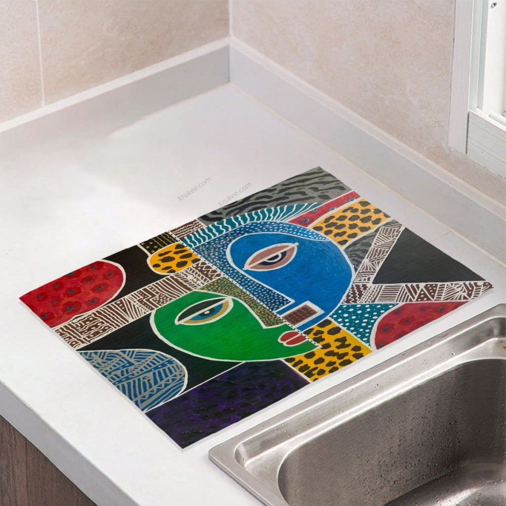 Passa - Contemporary African Artwork Apron Microfiber Drying Mat