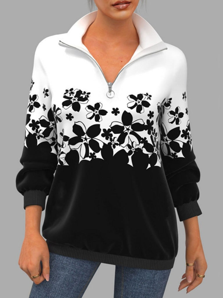 Print Zips Sweatshirt Black / S Sweatshirt
