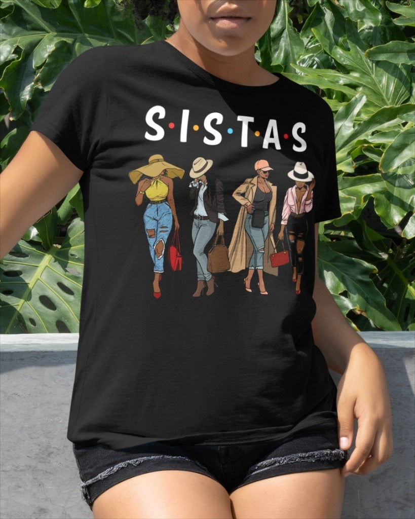 Sistas Afro Women Together Classic T-Shirt Black / Xs T