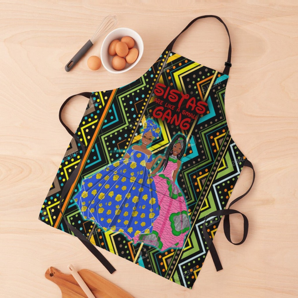 Sistas Are Like A Small Gang - Line Mud Cloth Bg 2-Sisiters