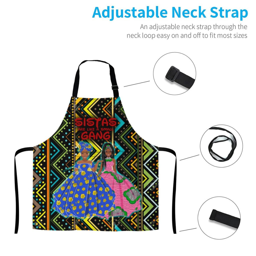 Sistas Are Like A Small Gang - Line Mud Cloth Bg 2-Sisiters