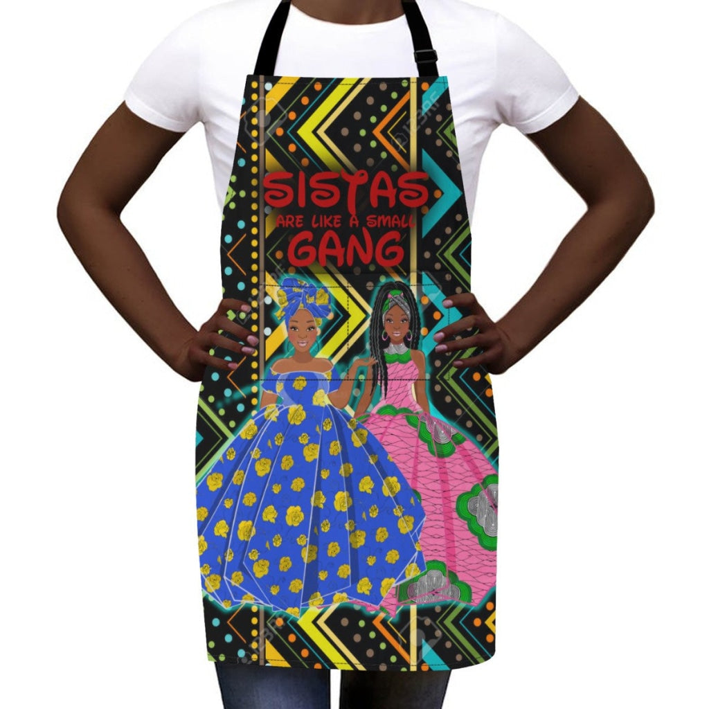 Sistas Are Like A Small Gang - Line Mud Cloth Bg 2-Sisiters