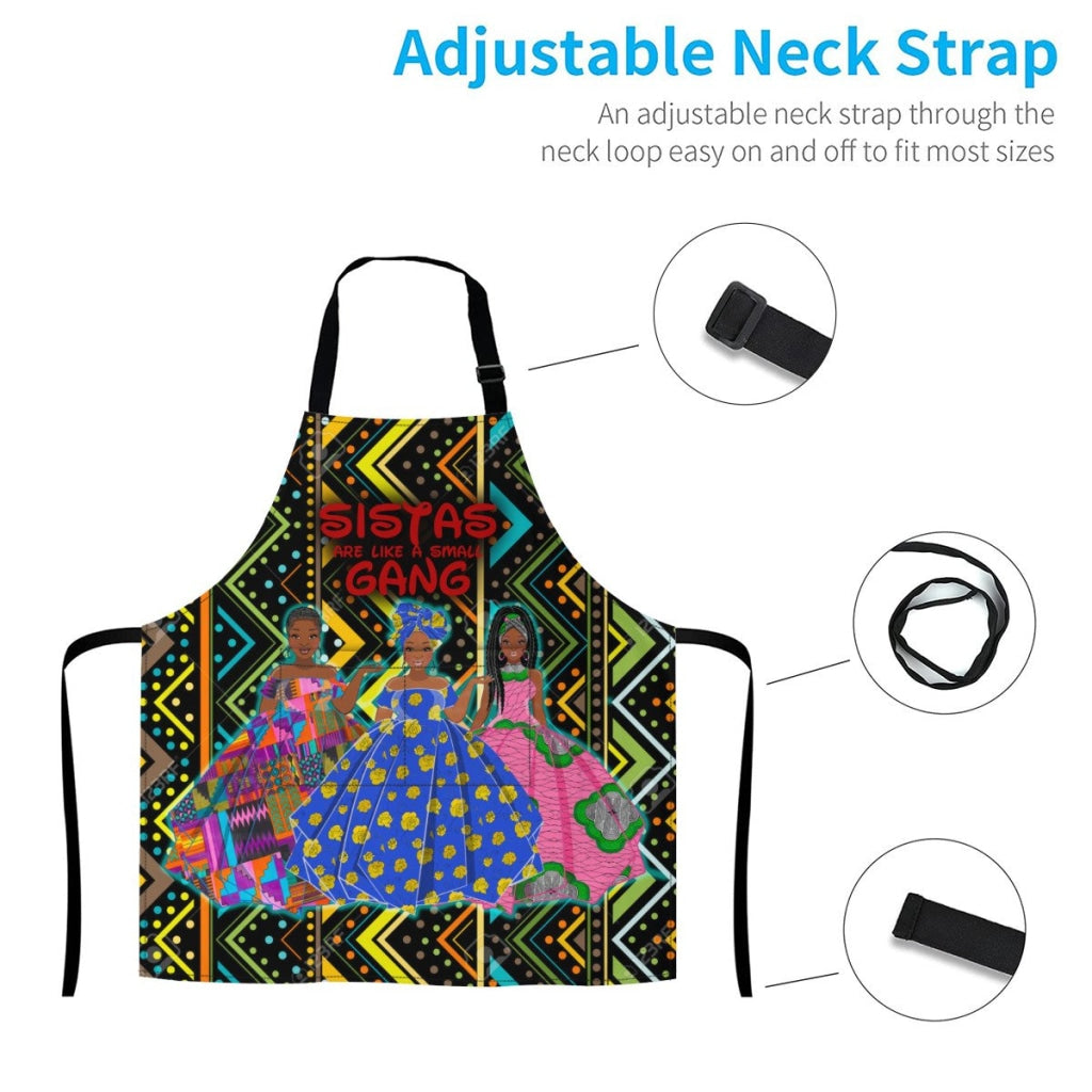 Sistas Are Like A Small Gang - Line Mud Cloth Bg 3-Sisiters