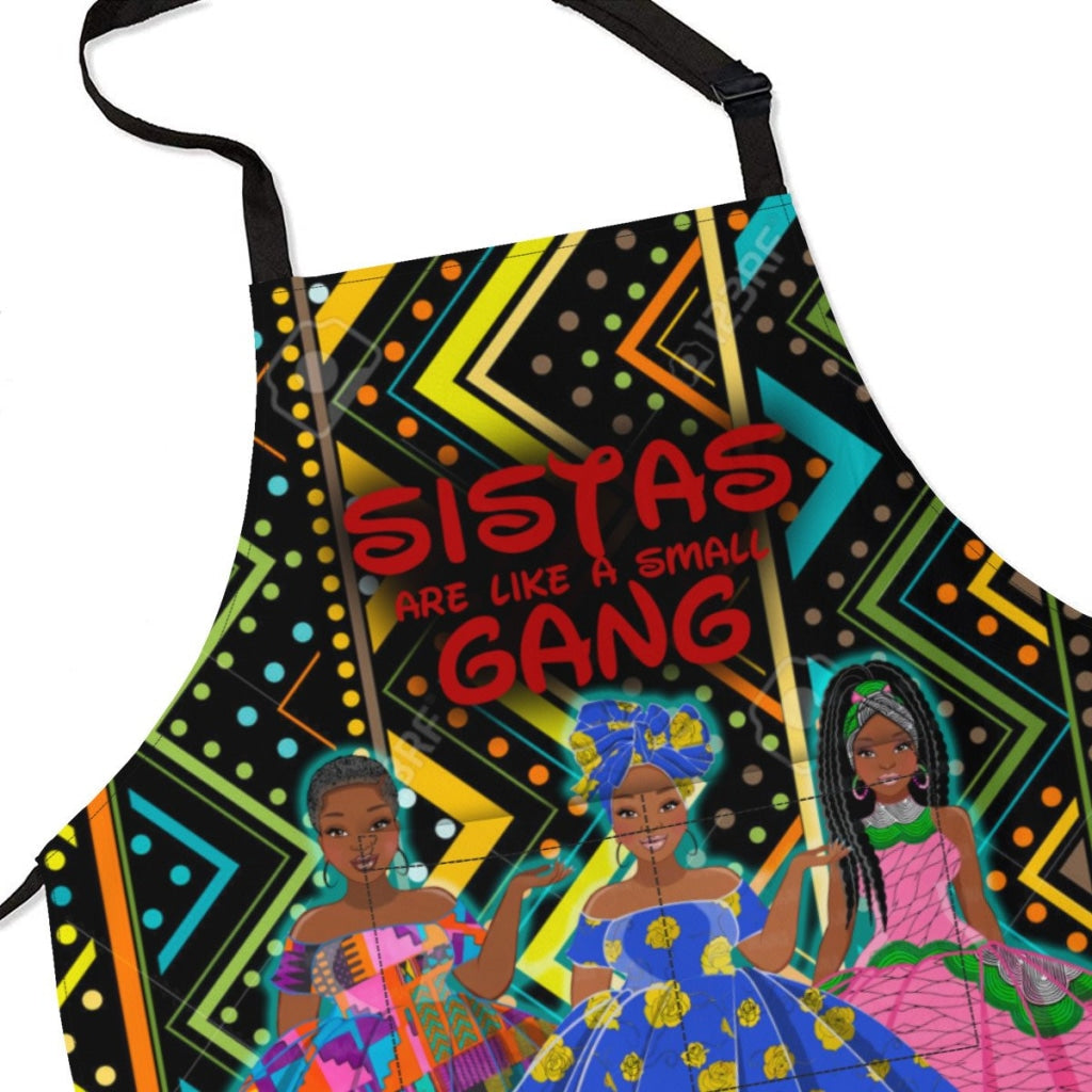Sistas Are Like A Small Gang - Line Mud Cloth Bg 3-Sisiters