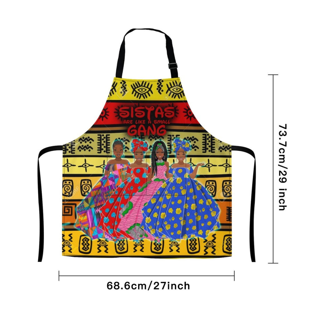 Sistas Are Like A Small Gang - Red Mud Cloth Bg 4-Sisiters