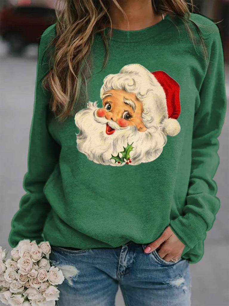 Vintage Santa Claus Christmas Sweatshirt Green / S Sweatshirt