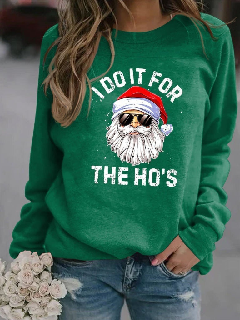 Women I Do It For The Hos Funny Inappropriate Christmas Men Santa Sweatshirt Green / 2Xl & Hoodie