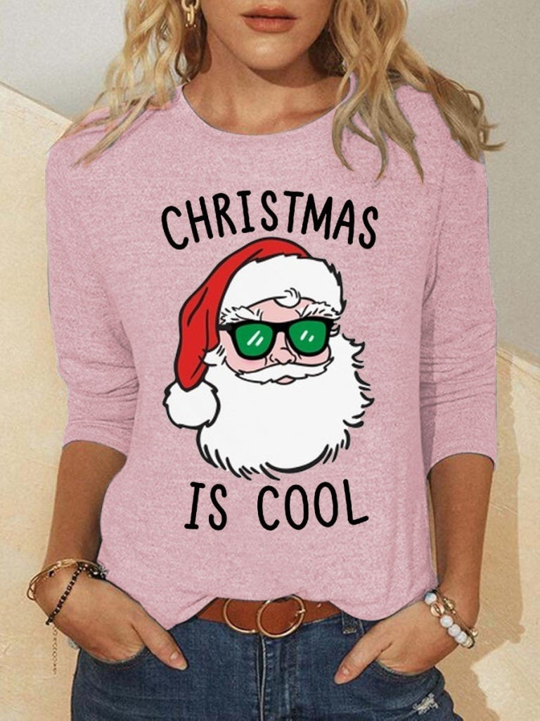Womens Christmas Is Coll Long Sleeve T-Shirt Pink / S