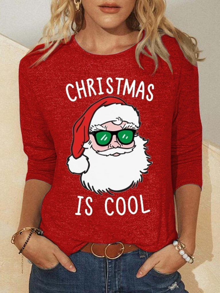 Womens Christmas Is Coll Long Sleeve T-Shirt Red / S