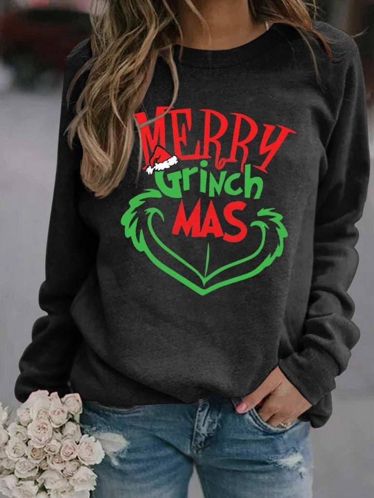 Womens Merry Christmas Sweatshirt Black / S & Hoodie